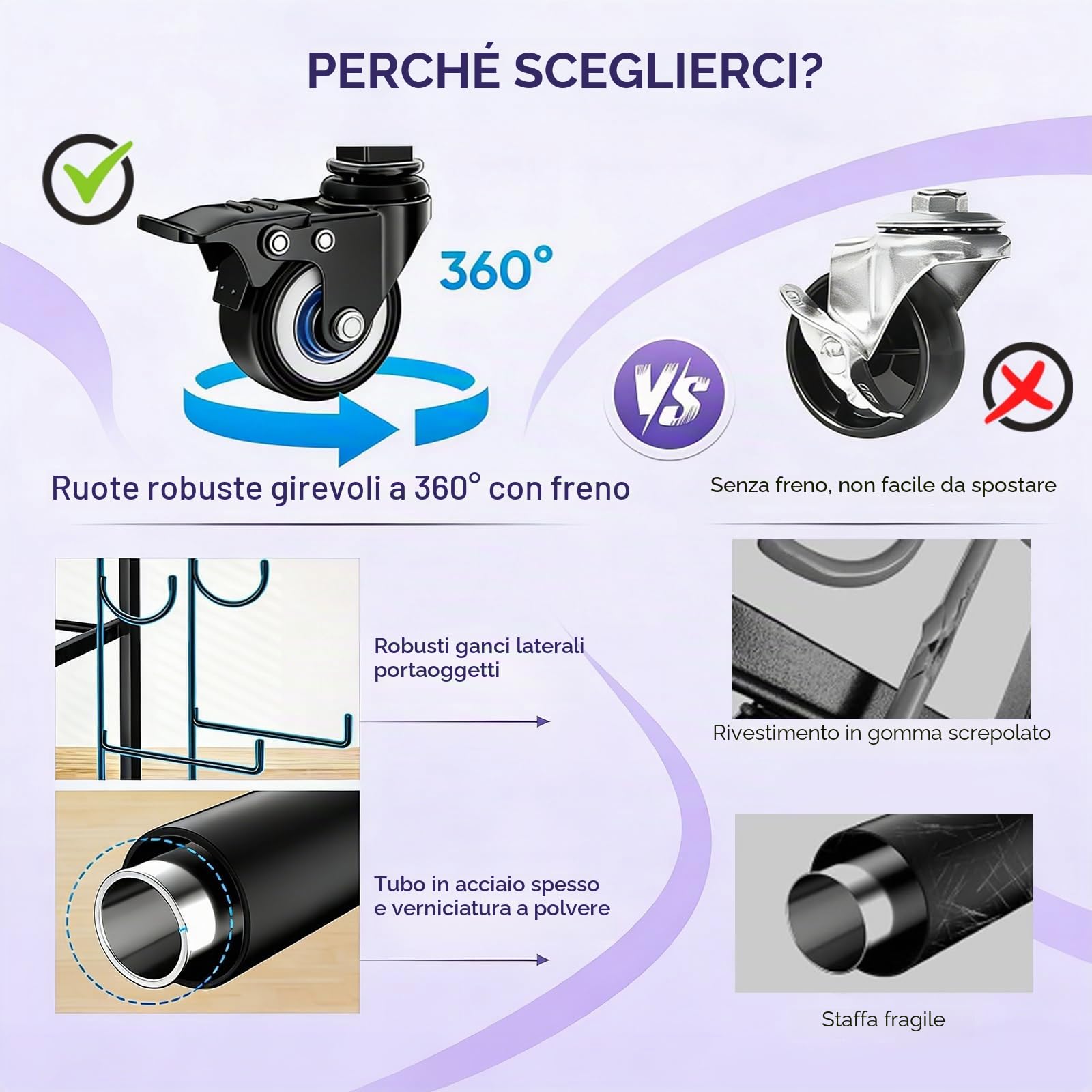Rastrelliera Per Manubri Regolabile A 4 Livelli Con Ruote E Ganci,Porta Manubri Attrezzatura Palestra,Supporto Multifunzionale Per Tappetini Da Yoga,Manubri,Rulli In Schiuma, Fasce Elastiche,60×40cm