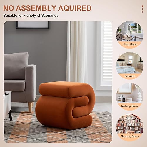 Miniatura 4 de Lyon Sence Reposapiés moderno, tocador en forma de S, reposapiés acolchado, dormitorio, silla de maquillaje, asientos cómodos para sala de estar y