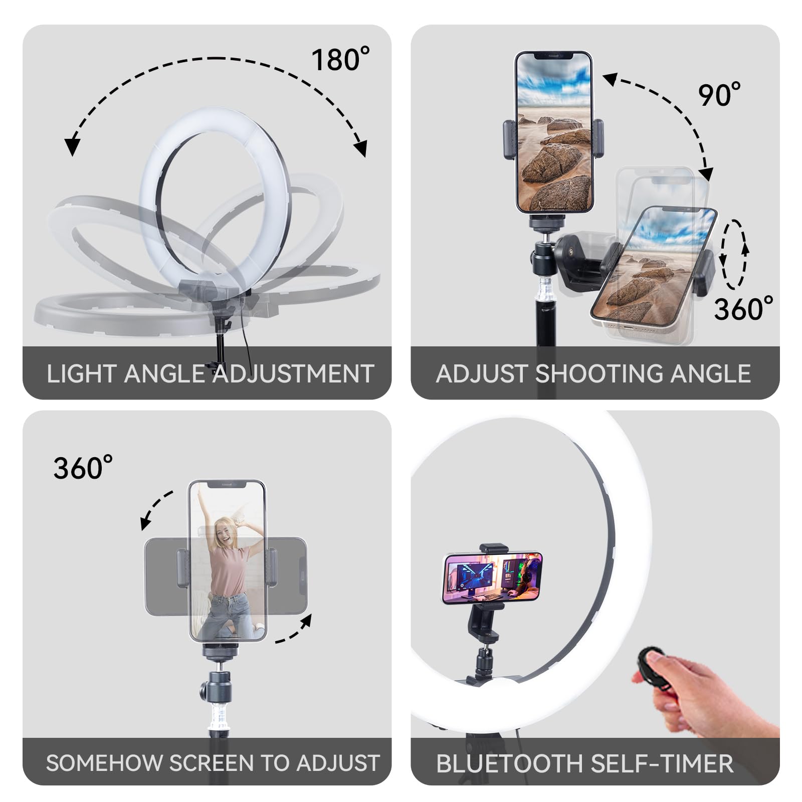 Der messblinzler langelem iii 18. "55w 5500k LED Ringlicht,die Farbe Von led-lampen， ringlicht mit stativ, Kamera für TikTok ，Salons，Self Porträt Foto, YouTube, Make up （RL18