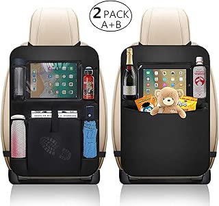 XBRN Car Organizer Back Seat,Car Back Seat Protector,Waterproof Kick Mat,Clear Touch Screen Tablet Holder for Kid/Travel with Multi Pocket,Car Seat Organizer,Car Storage Organizer with 2 Pack(Black) - coolthings.us