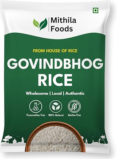 MITHILA FOODS 2 Kg Bihari Govind bhog Rice for Kheer, Biryani &amp; Pulao | Rich Aroma, Naturally Aged Chawal, Tasty, Fluffy, 