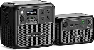 BLUETTI Portable Power Station AC180 and B80 External Battery Module, Expand to 1958Wh LiFePO4 Battery Backup w/ 4 1800W A...