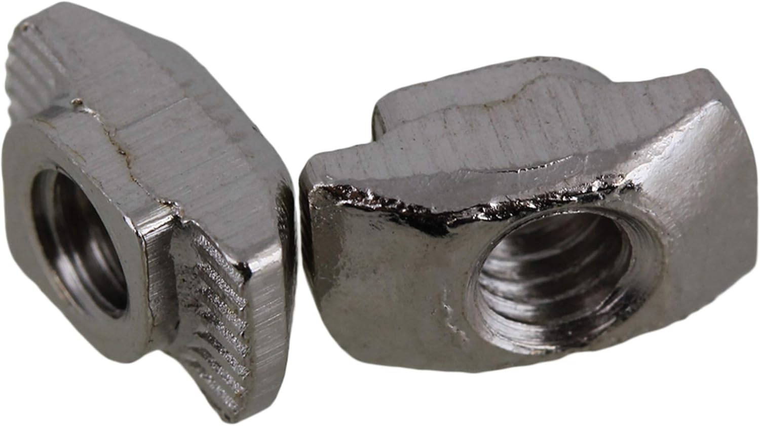 CNBTR 20 Series T Nuts Aluminum Slot Carbon Steel T Slot Nut Hammer Head Fastener Nut with M4 Thread European Standard Silver Pack of 50