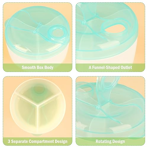 Miniatura 3 de Accmor Dispensador de fórmula para bebés sobre la marcha, contenedor de fórmula para llevar, dispensador giratorio de fórmula de tres compartimentos