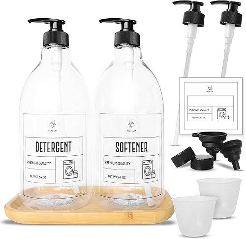 Dispensador de detergente para ropa sucia para la organización de la lavandería, dispensador de detergente líquido, dos contenedores de botellas de