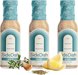 SideDish Zesty Greek Vinaigrette (Pack of 3) - Seed Oil, Dairy & Gluten ...