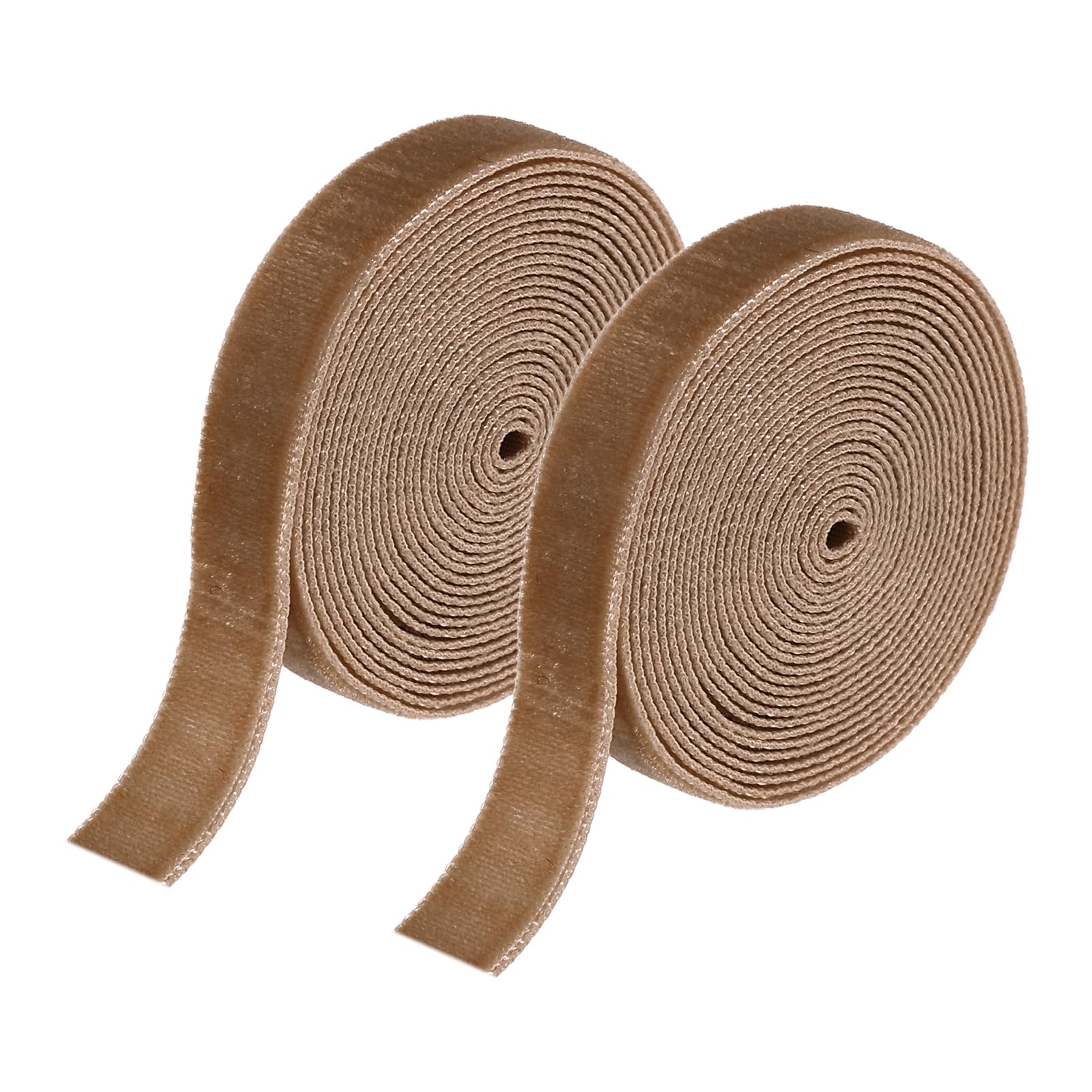 sourcing map Velvet Ribbon 1cm x 3.6m Single Face Spool Red Coffee