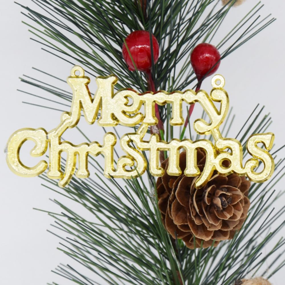Lot de 10 pendentifs de Noël, avec trous, pour sapin de Noël, décoration de Noël, loisirs créatifs, à enfiler, pâte, dorés, 47 cm
