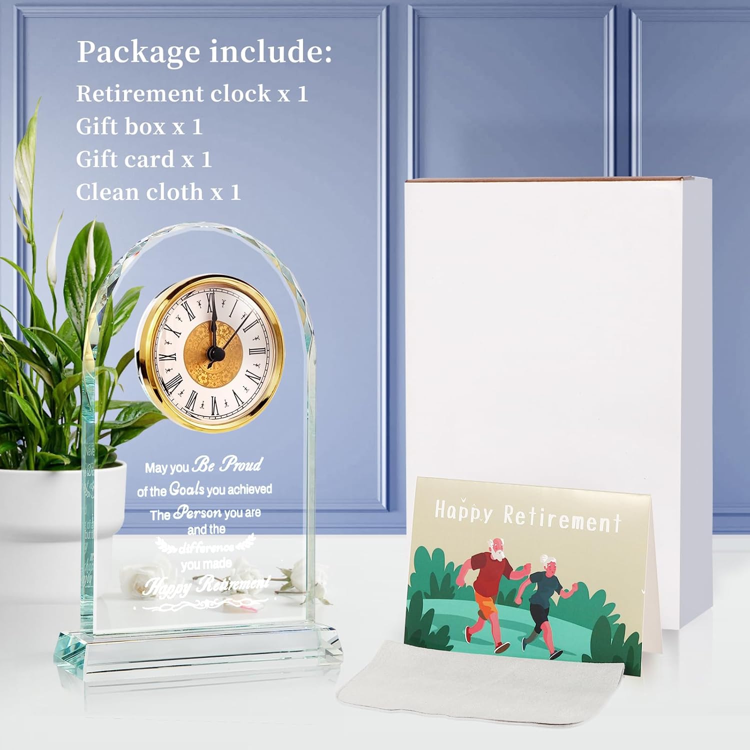 Retirement Gifts for Men/Woman - Premium Glass Retirement Clock, 2025 Happy Retirement Engraved Inspirational Gift for Retired Friends, Coworker, Boss, Leader, Employee Farewell Present (H R) - Image 4