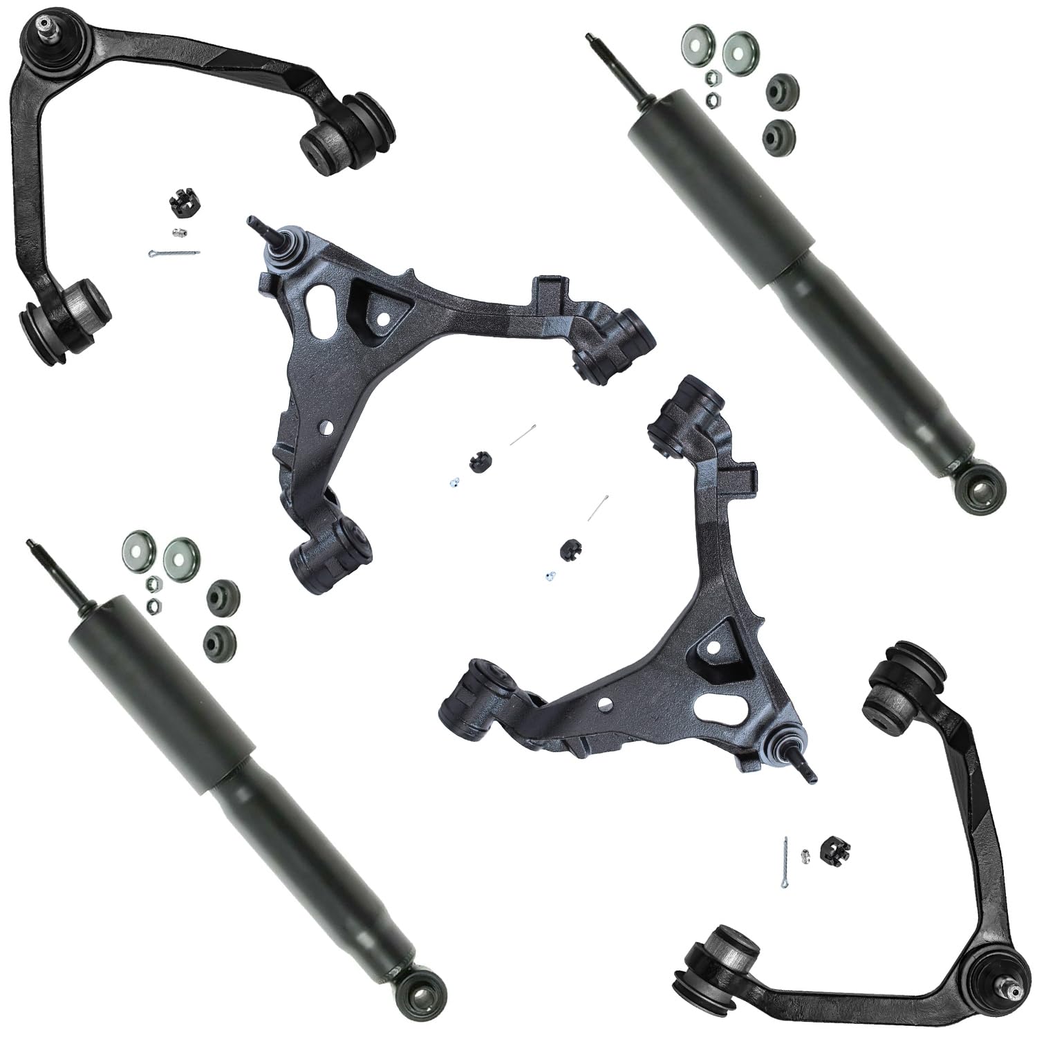 Detroit Axle - Front Shocks Absorber Assembly + Upper Lower Control