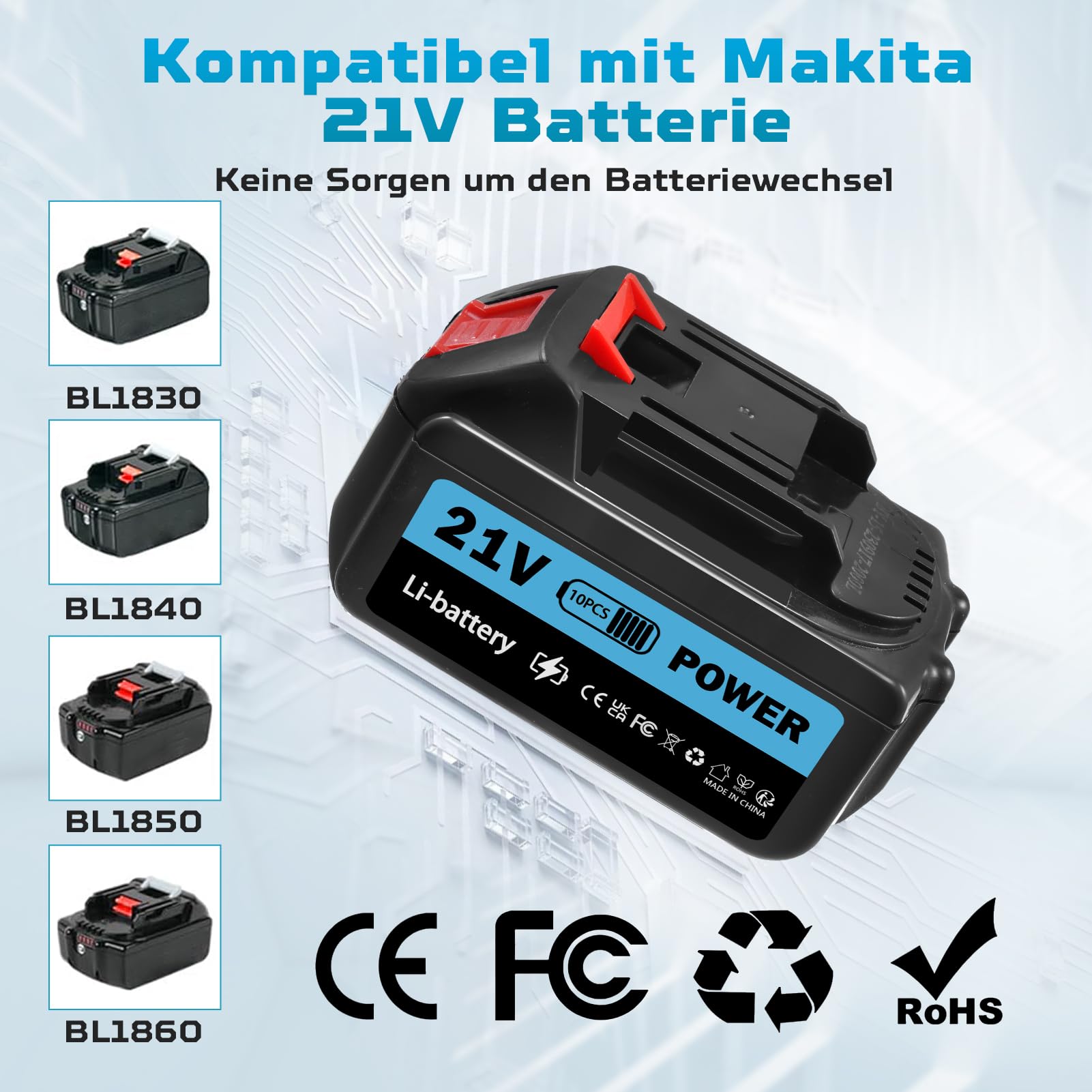 Idropulitrice a batteria da 120 bar, idropulitrice mobile da 21 V, 3,4 GPM, tubo da 5 m, ideale per auto, terrazza, giardino e esterni