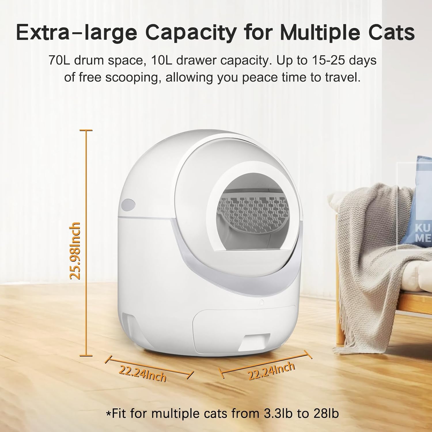 Smart Self-Cleaning Cat Litter Box – Automatic Odor Control, App Monitoring & Ultra-Quiet Design for Multi-Cat Homes - image 4