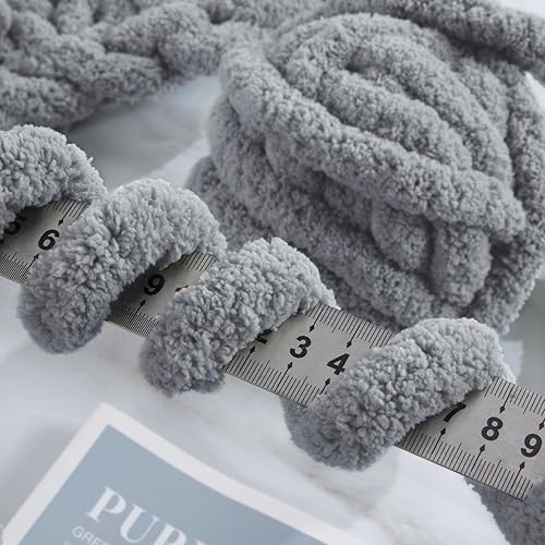 Miniatura 5 de HOMBYS Paquete de 8 hilos gruesos surtidos para tejer a ganchillo, hilo súper voluminoso, grande, suave y esponjoso, hilo de felpilla grueso para