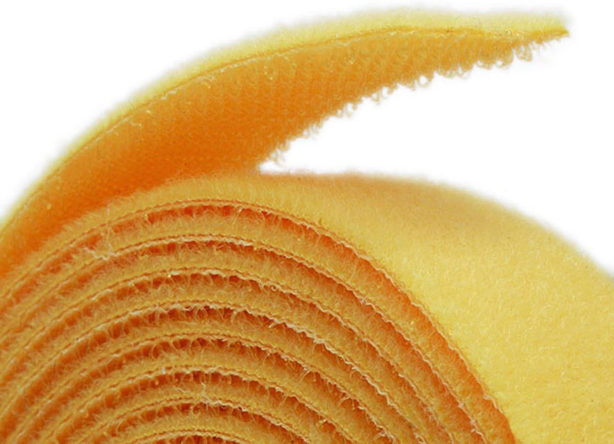Monoprice Hook & Loop Fastening Tape 5 Yard/roll, 0.75-inch - Yellow (105832)