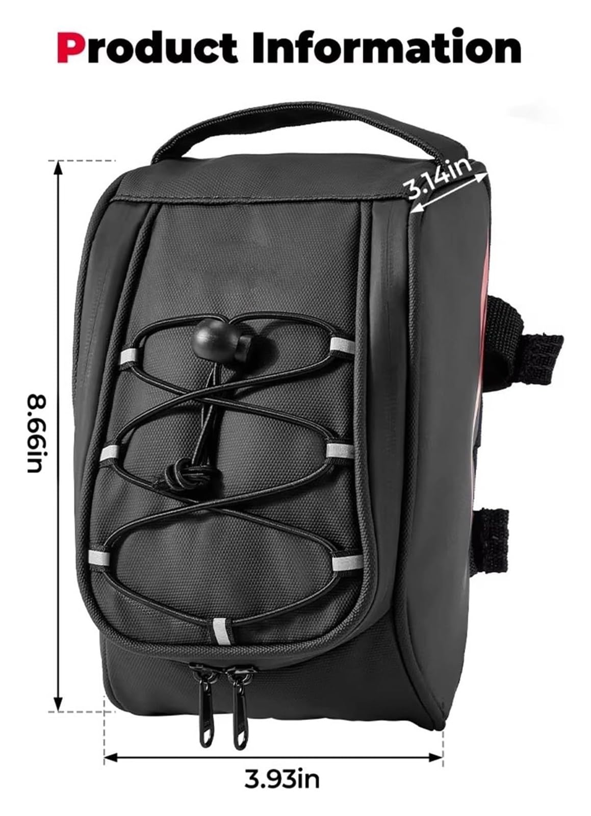 Moto Paraurti Borsa per Surron per Light per Bee per Super73 per Talaria Borsa Portautensili Centrale per Telaio Anteriore per Motocicletta Bagaglio Sella(Red)