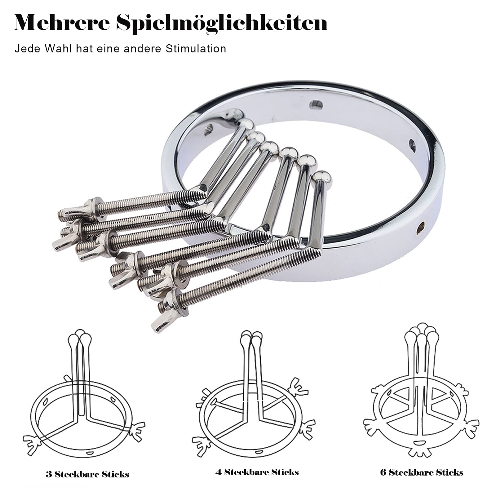 Dilatateur Vaginal en Métal, Dilatateur Anal en Acier Inoxydable à 6 Vis, Extenseur de Tunnel Anal Réglable Dilatateur Vaginal Dilatateur Anal SM Sex Toy pour Femmes, Couples, Hommes (6 vis)