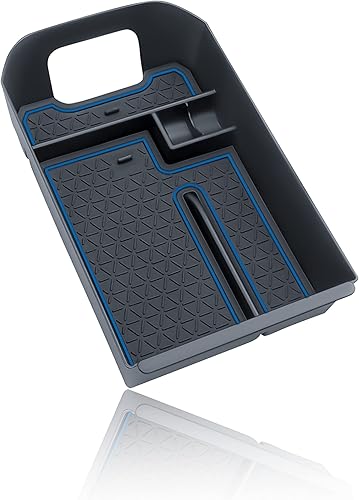 Miniatura 7 de Bandeja organizadora de consola central compatible con Toyota RAV4 2023 2022 2021 2020 2019, accesorios para reposabrazos (borde azul)