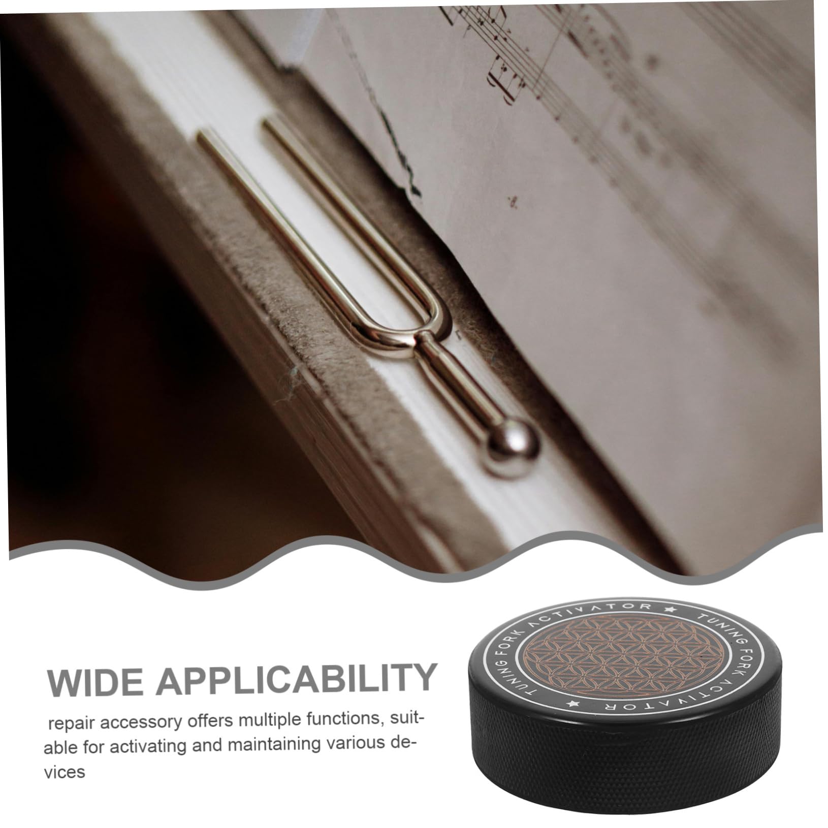 Activateur de Diapason Prise en Main Facile en Caoutchouc Noir, Accessoire Polyvalent Compatible Diapasons et Dispositifs D'accordage pour Instruments de Musique