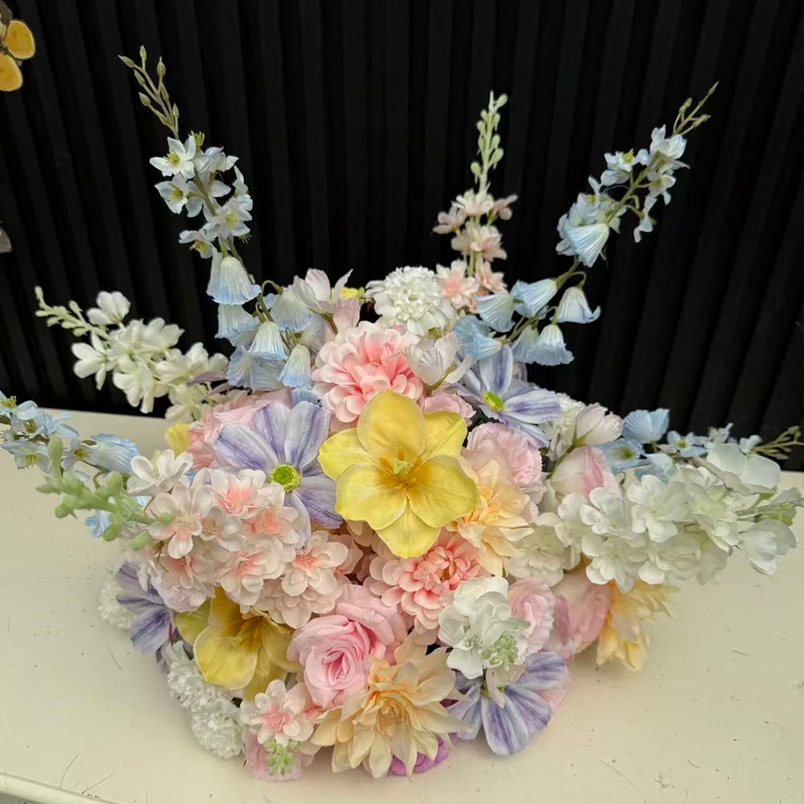 Artificial Flower Arrangement, Pastel Wedding Centerpiece for Home Decor (40cm)