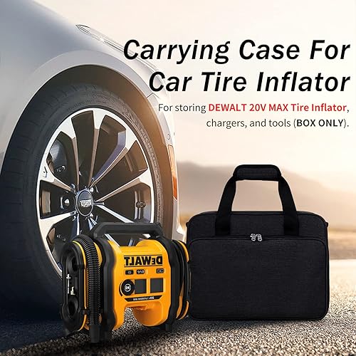 Miniatura 8 de Funda compatible con el inflador de neumáticos DEWALT (DCC020IB), bolsa de almacenamiento para infladores de neumáticos de automóvil, compresor de