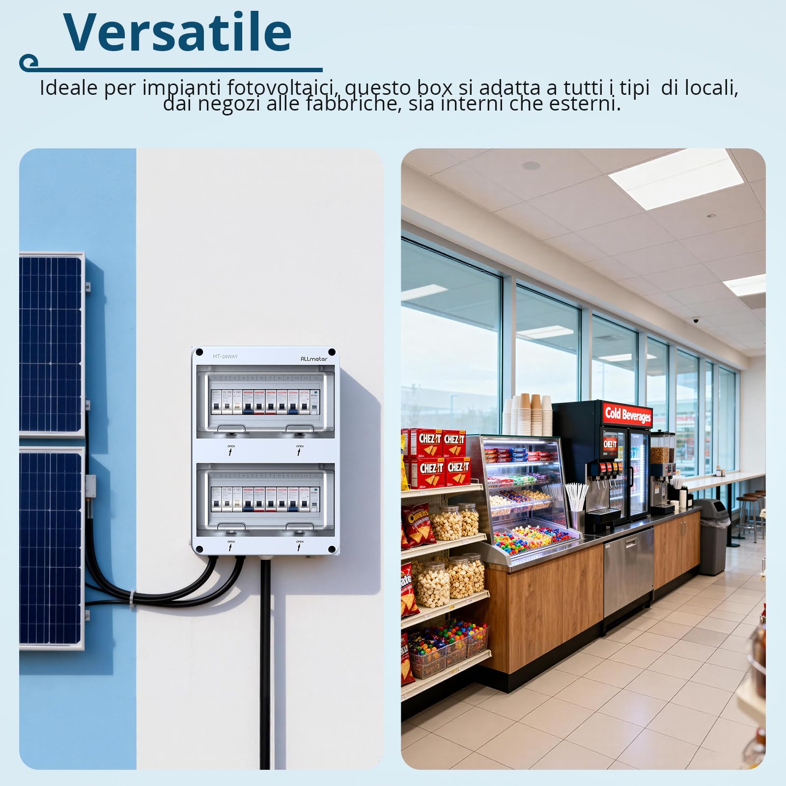 Scatola di Distribuzione a 2 Fila da 24 Moduli IP65 Impermeabile | Scatola dei Fusibili con Coperchio Trasparente PC Ignifugo e Corpo in ABS, Distributore Elettrico per Interni ed Esterni