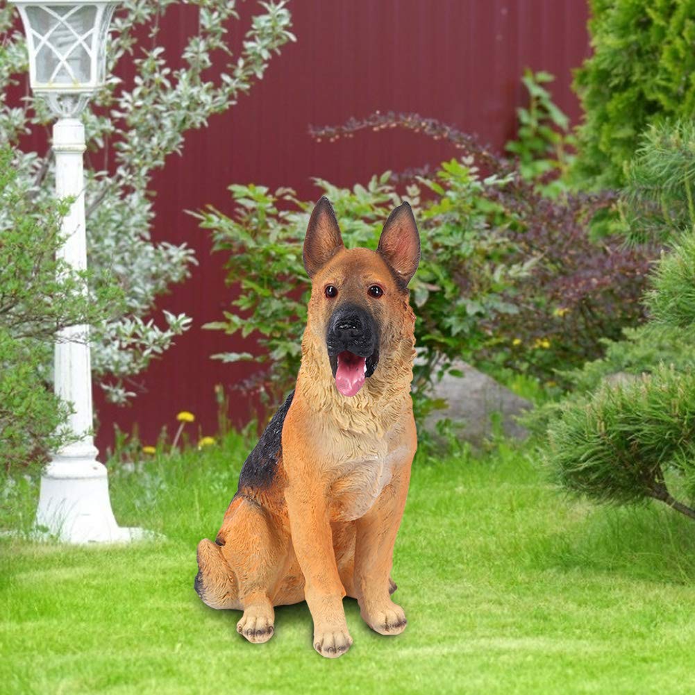 Décoration De Jardin en Résine Wolfdog Statue De Chien, Berger Allemand Intérieur Et Extérieur, Paysage, Patio, Cour, Décoration Animale