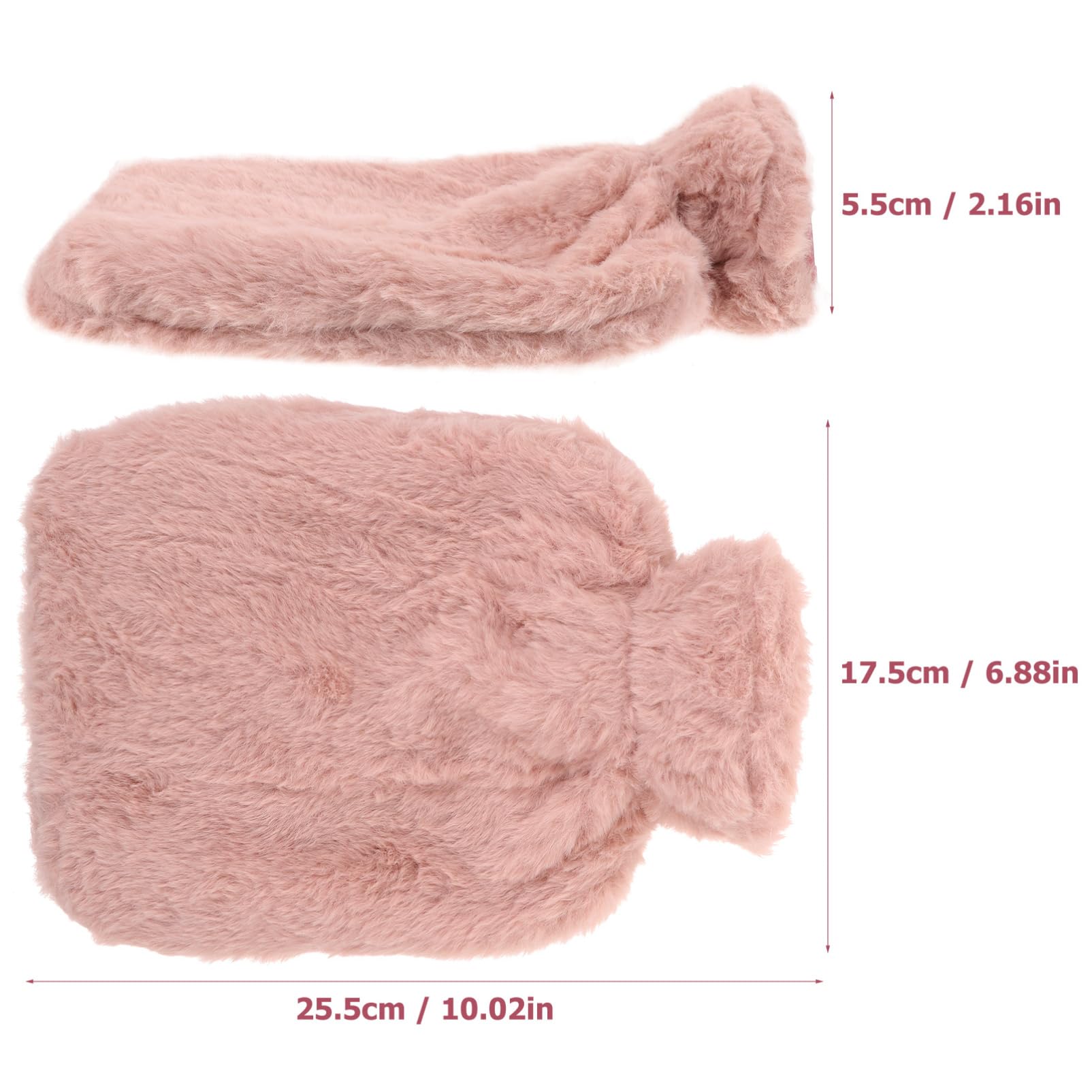 SEWOART 1 Set Fabric Pink Plastic Hot-Water Bag Tiny Water Bag Christmas Hot Water Bottle Feet Warmers