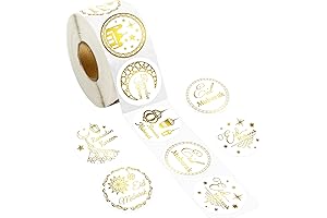 500 Pieces Ramadan Kareem Eid Mubarak Foil Stickers