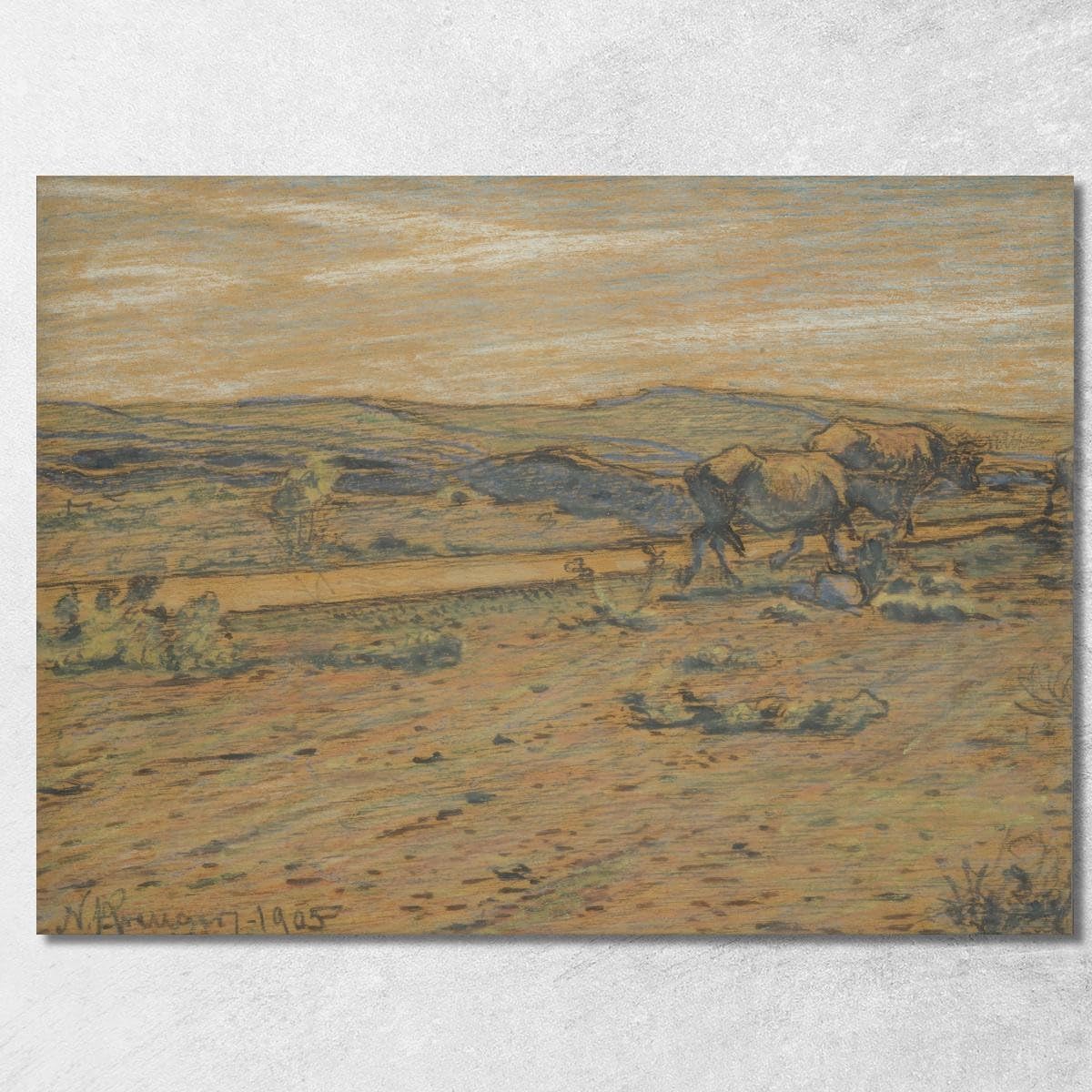 Tableau Nils Kreuger nkr25 pour grand mur vide salon moderne