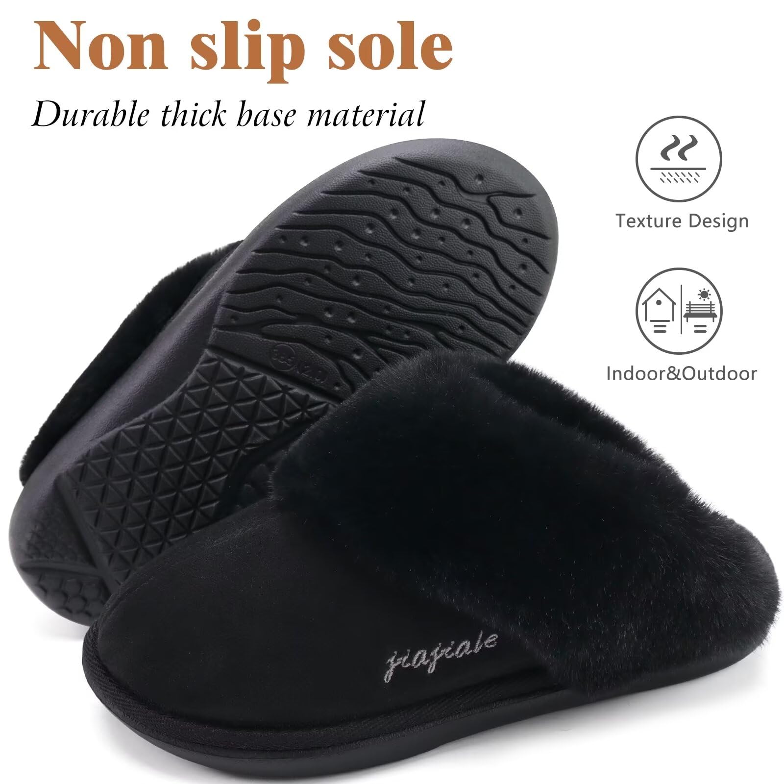 jiajiale Pantofole Donne Delle Accogliente Caldo Fluff Slipper Per Inverno Slip On Cuscino Morbido Memory Foam Scarpe Casa Con Suola In Gomma Dura Indoor Outdoor
