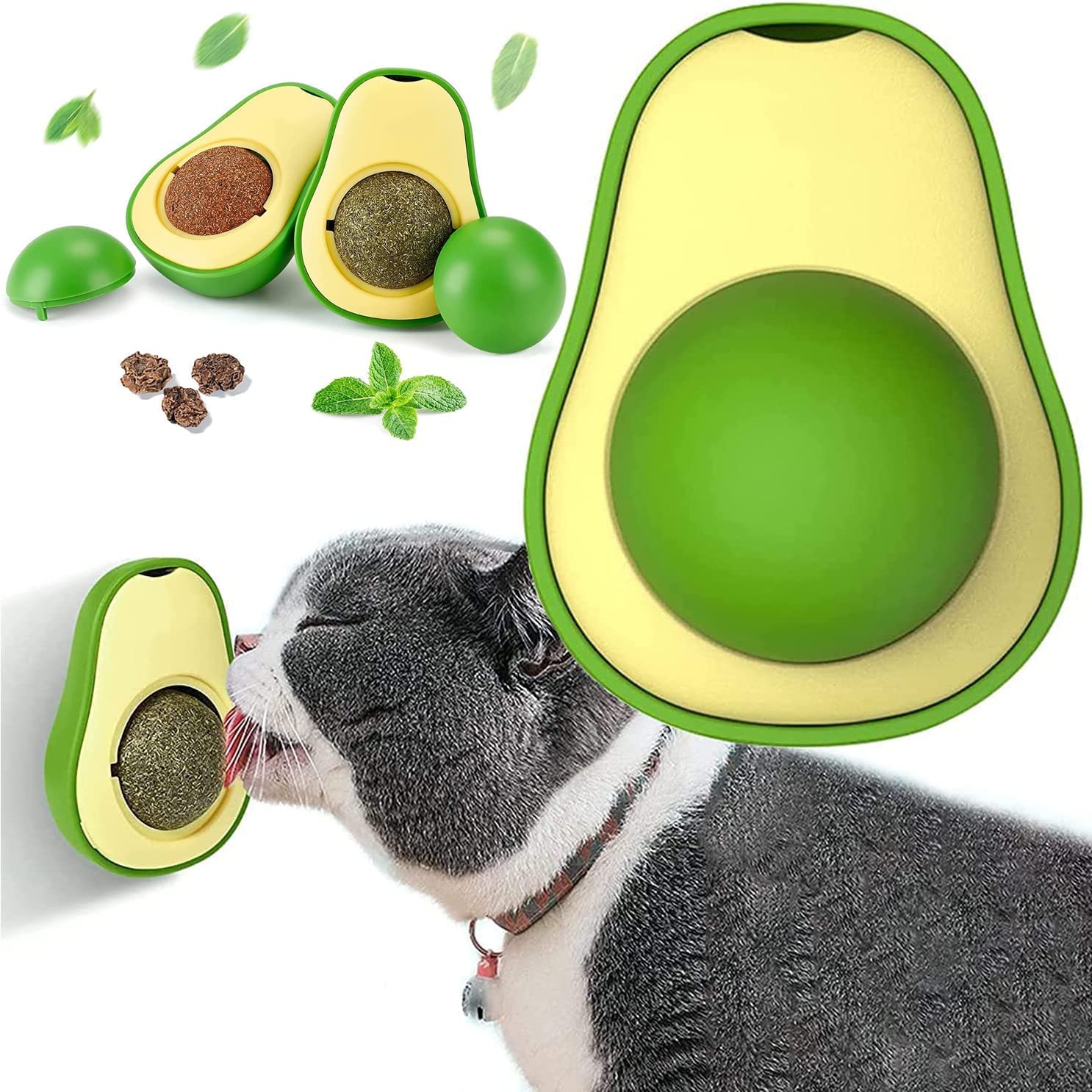 Catnip Wall Ball Original,2pcs Avocado-Shaped Cat Toys, Edible Cat Licking Toys, Cat Chew Toys Teeth Grinding Toys Clean Cat Chew Toys, Rotatable Indoor Cat Toys(Mint Flavor) (B0BW2NW7BY) Amazon Price History, Amazon Price Tracker