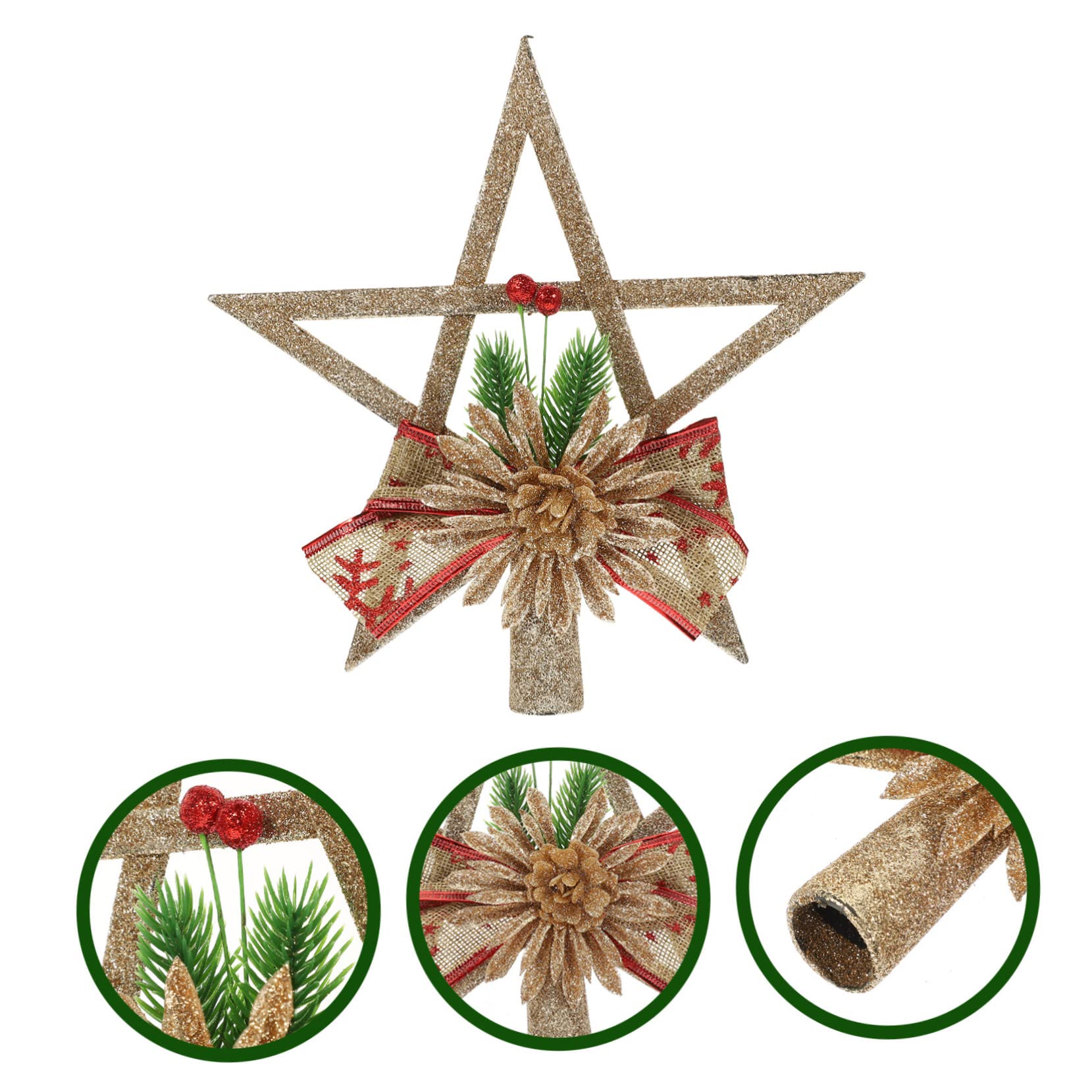 Alipis 5stücke Dekorative Weihnachtsbaumspitze Zackiger Stern Für Festliche Baumdekoration Wiederverwendbar Für Weihnachtsfeiern Und Fotokulissen
