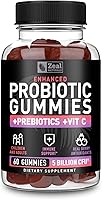 Zeal Naturals Probiotic Gummies for Adults & Kids: 5 Billion CFU, Organic Prebiotics, Berry Antioxidants & Vitamin C for Gut Health & Immunity (60 Count)