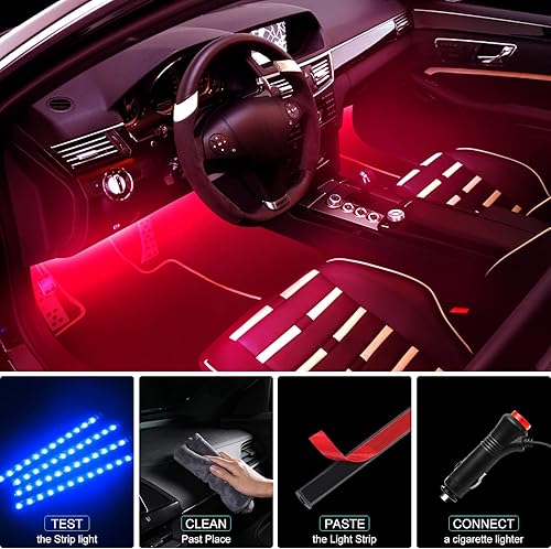 Miniatura 9 de Luces LED para automóvil, control de aplicación con luces interiores inteligentes para automóvil, modo de bricolaje, modo de música, luces