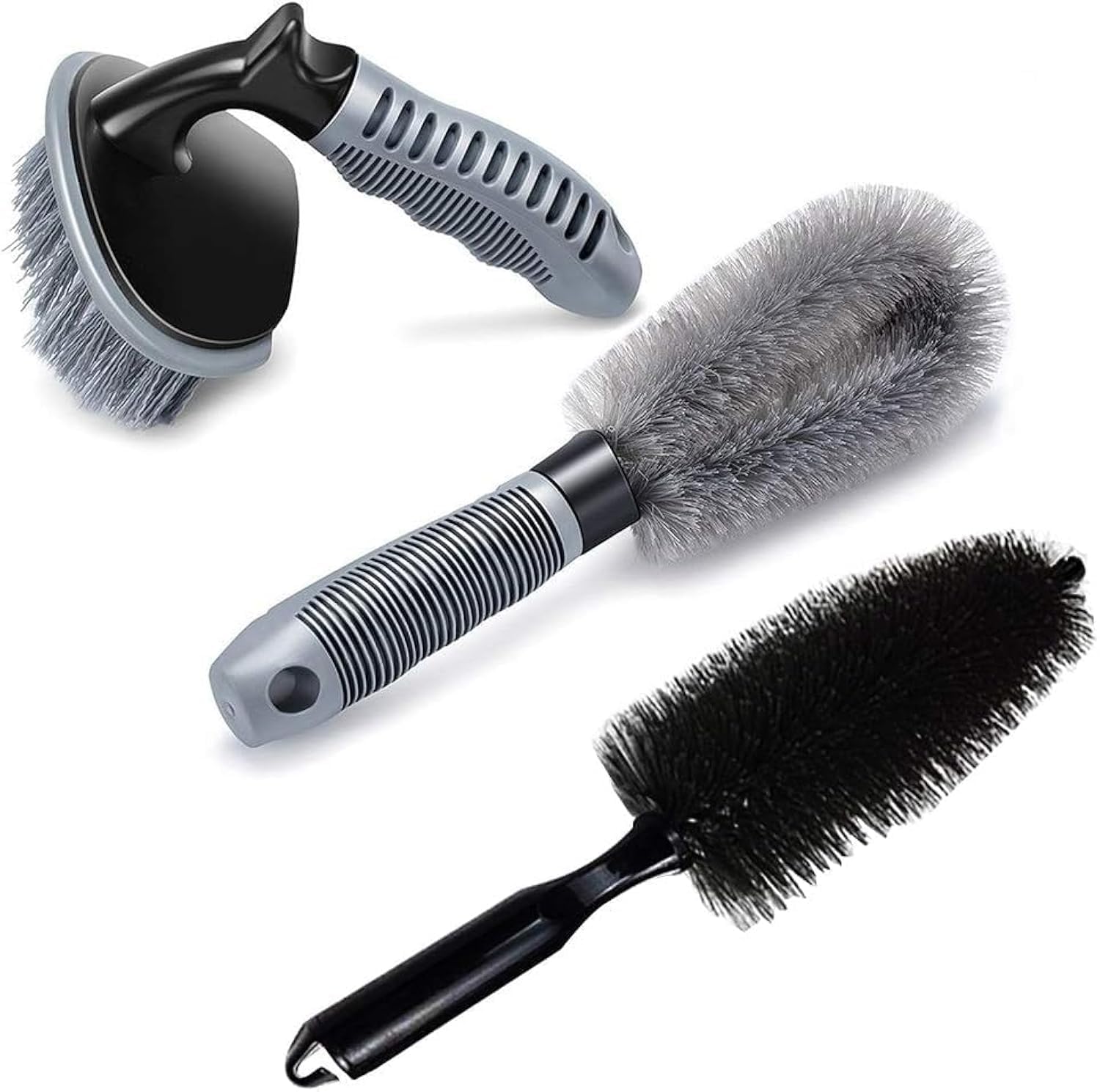 Azonee Car Wheel Cleaning Brush Set, 3 Pieces Wheel Washing Tool Rim Cleaner for Car Alloy Wheel, Motorcycle or Bicycle Tire
