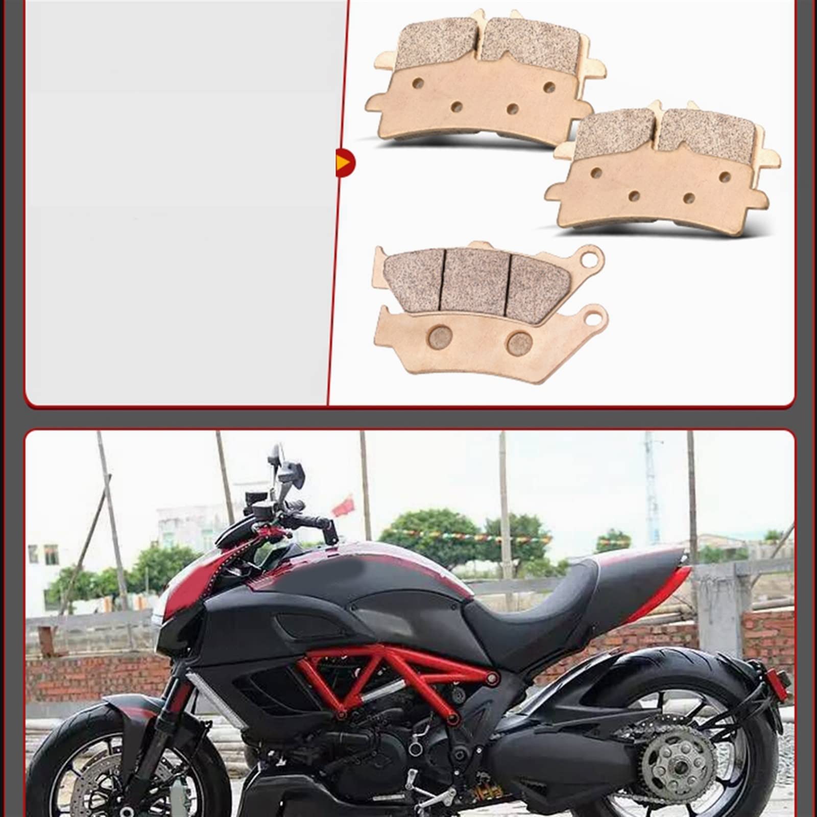 Moto Per Ducati Monster 1200 Diavel 2011 2012 2013 2014 2015 Pastiglie Freno Anteriori Posteriori In Metallo Sinterizzato (Color : FRONT 1 PAIR)