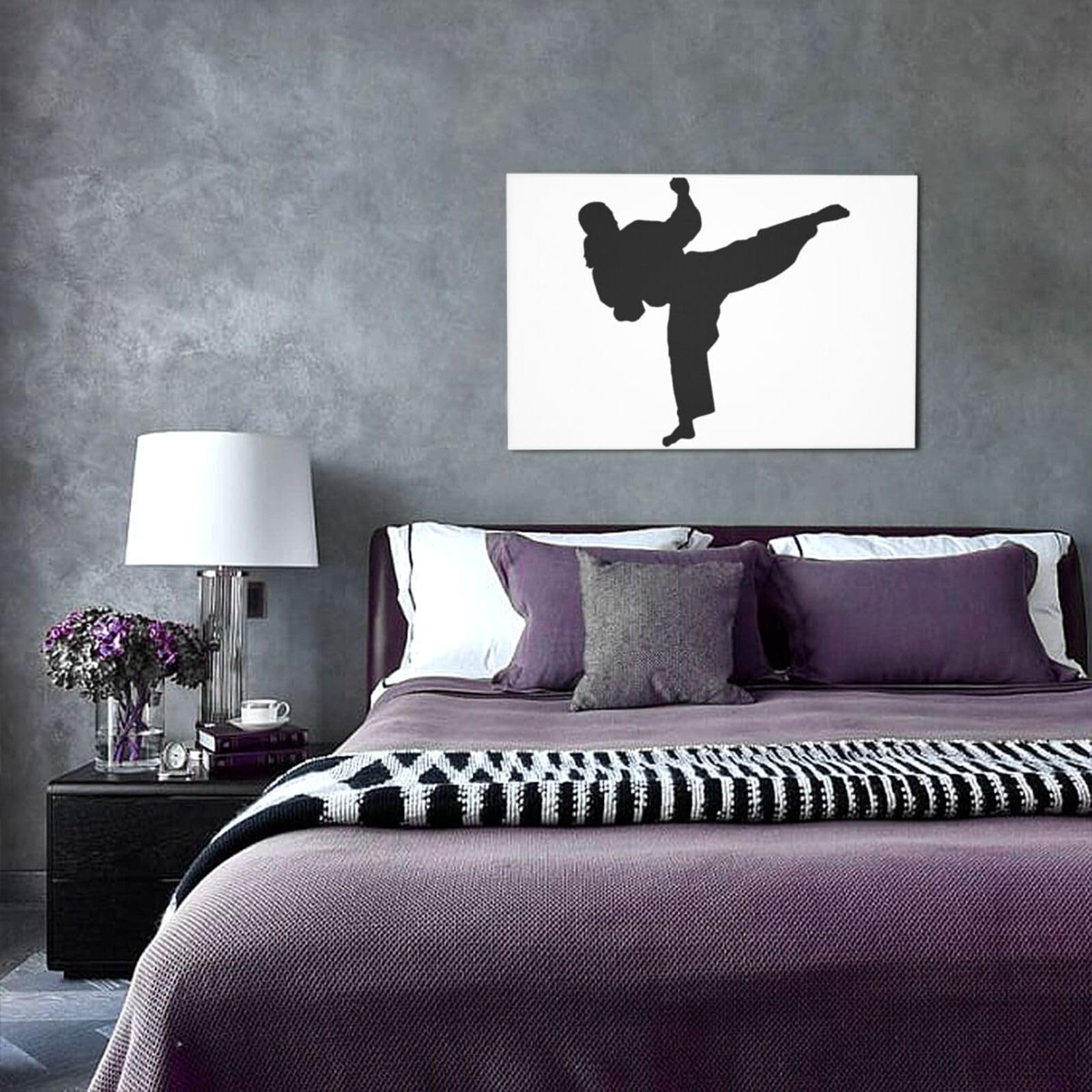 Poster Sur Toile 'Karaté Do' - Décoration Murale Sans Cadre 30x45 Cm - Pour Salon, Chambre, Bureau - Impression Haute Qualité