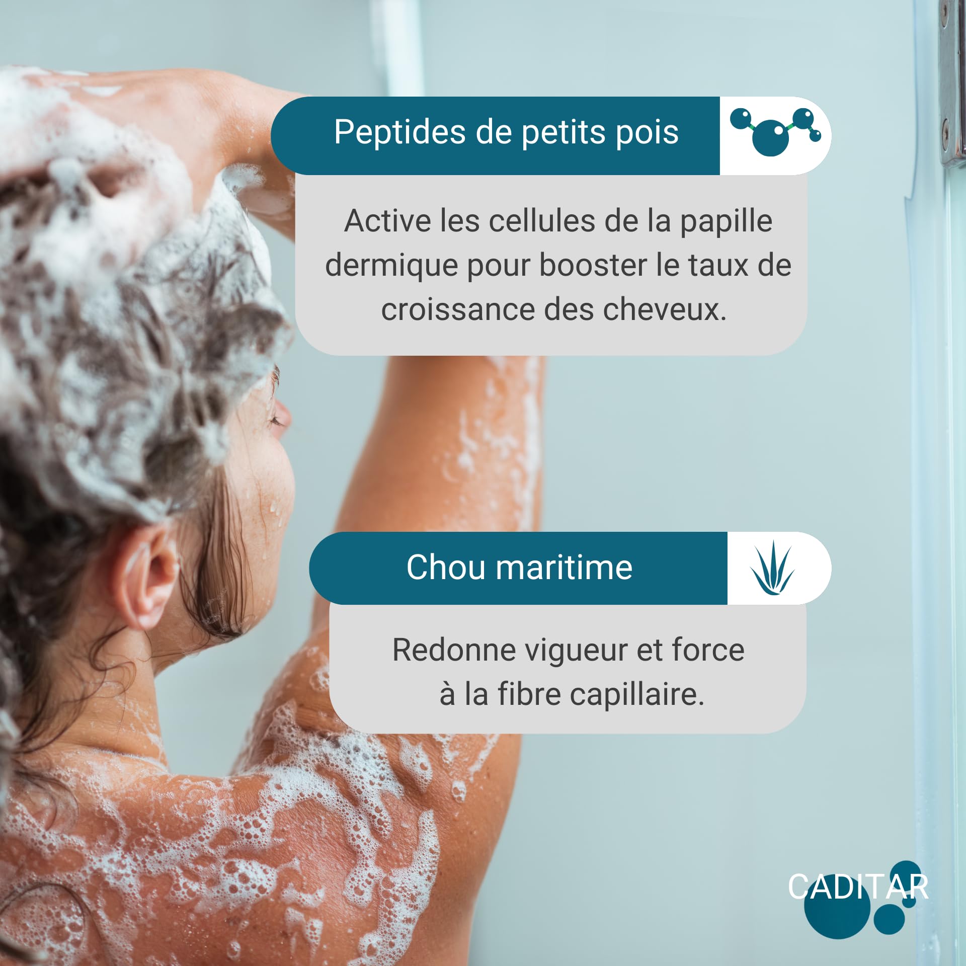 Caditar Sérum Antichute • Ralentir la chute des cheveux • Flacon 100ml • 50 jours de cure • 98% d'ingrédients d'origine naturelle • Fabriqué en France par LABORATOIRES PHARMA-RECHERCHE