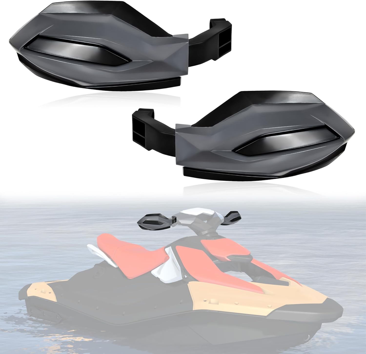 Handguards Air Deflector for Sea-Doo Spark Trixx 2025/Ski-Doo REV Gen5/Gen4/XS/XM/XP/XR/XU Accessories, Large Gray Plastic Hand Guards Wind Deflector Replace #860200712
