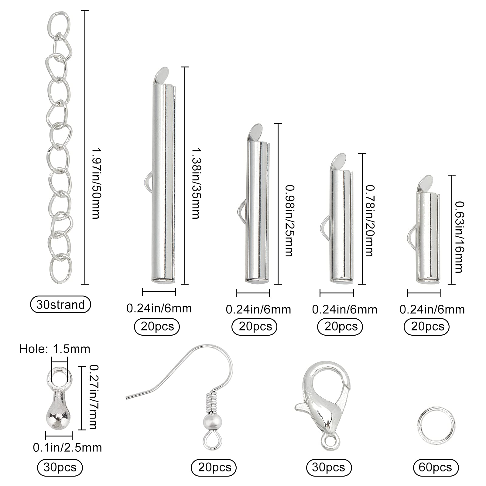 SUNNYCLUE 1 Boîte 500 Pièces En Laiton à Pression Sur