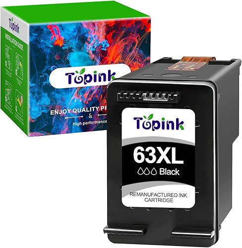 63XL Black Ink Cartridge Replacement for HP Ink 63 XL for Officejet 3830 4650 4652 4655 5200 5252 5255 5258 Envy 4520 4512 Deskjet 1112 2132 3630