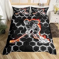 Vista 41 de Funda de edredón de béisbol matrimonial, juego de ropa de cama con temática de juegos de deportes de pelota para niños, funda de edredón de guantes
