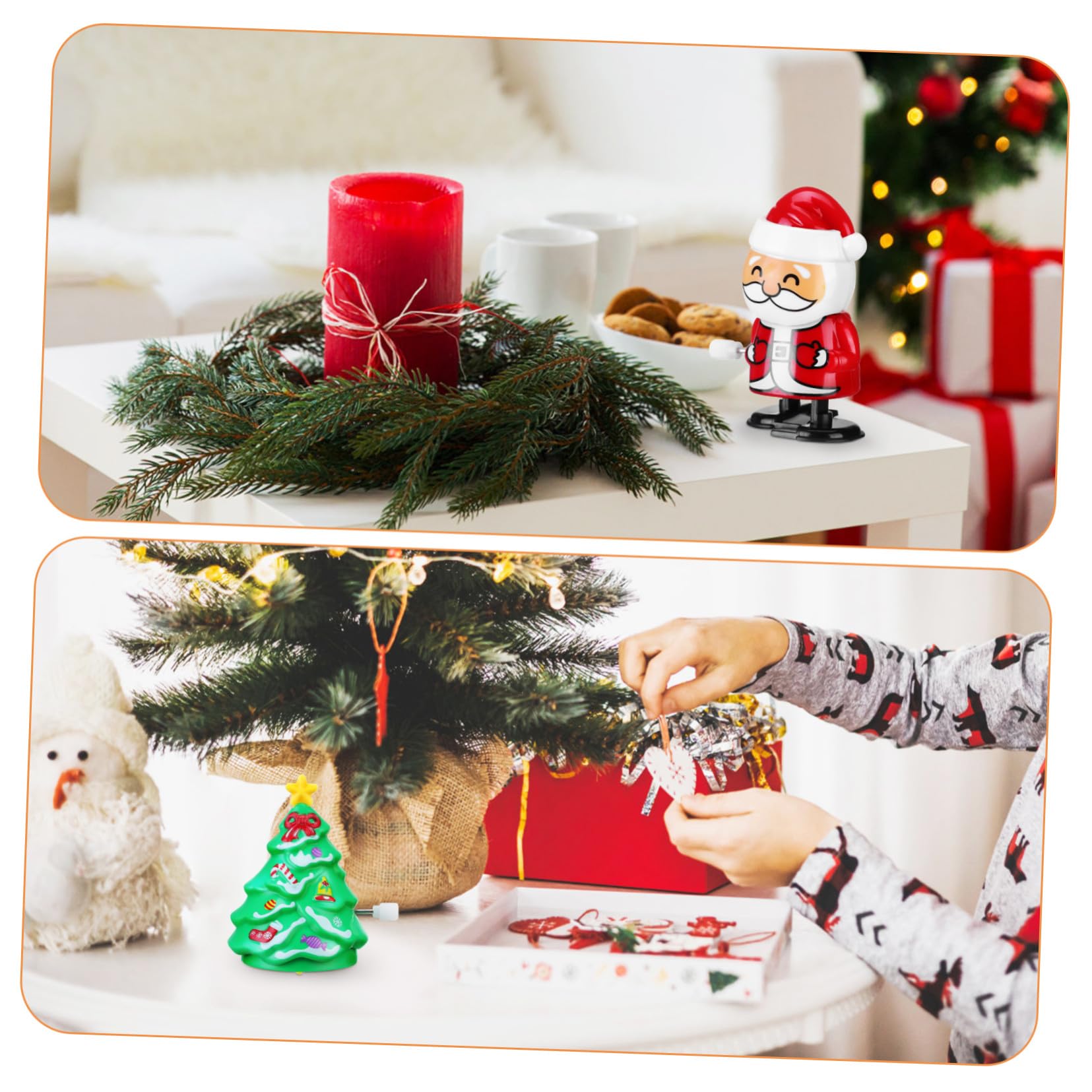 WOONEKY 6 Pezzi Giocattoli Carica Halloween e Natale Design Adorabile in ABS Giocattoli Orologeria Automatici per Feste e Regali Divertenti e Facili da Usare