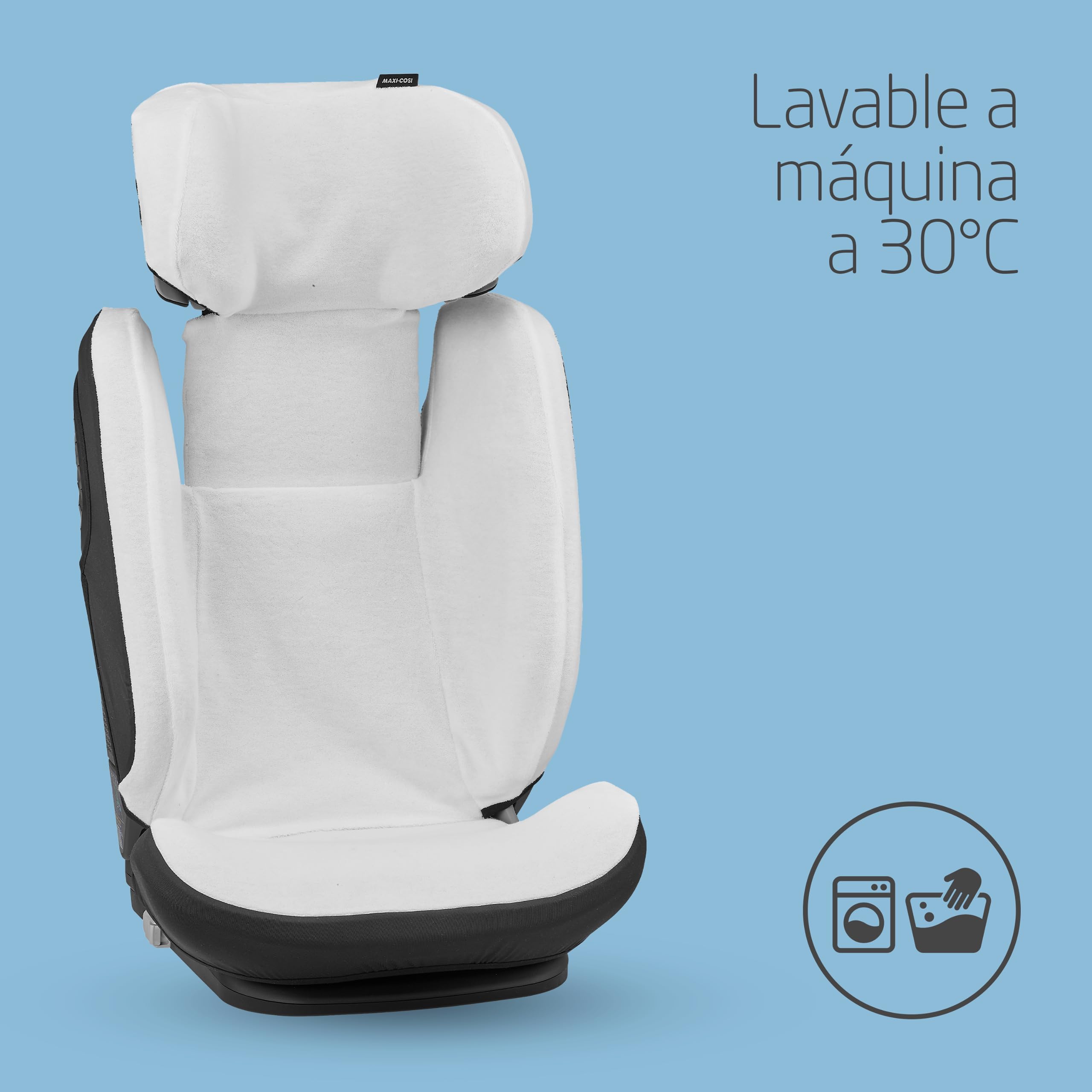 Maxi-Cosi Funda De Verano De Algodón Orgánico Para Rodifix S i-Size, Funda Para Silla De Coche Infantil, Material Transpirable Y Absorbente De Humedad, Algodón Sostenible, Blanco (Blanco Natural)