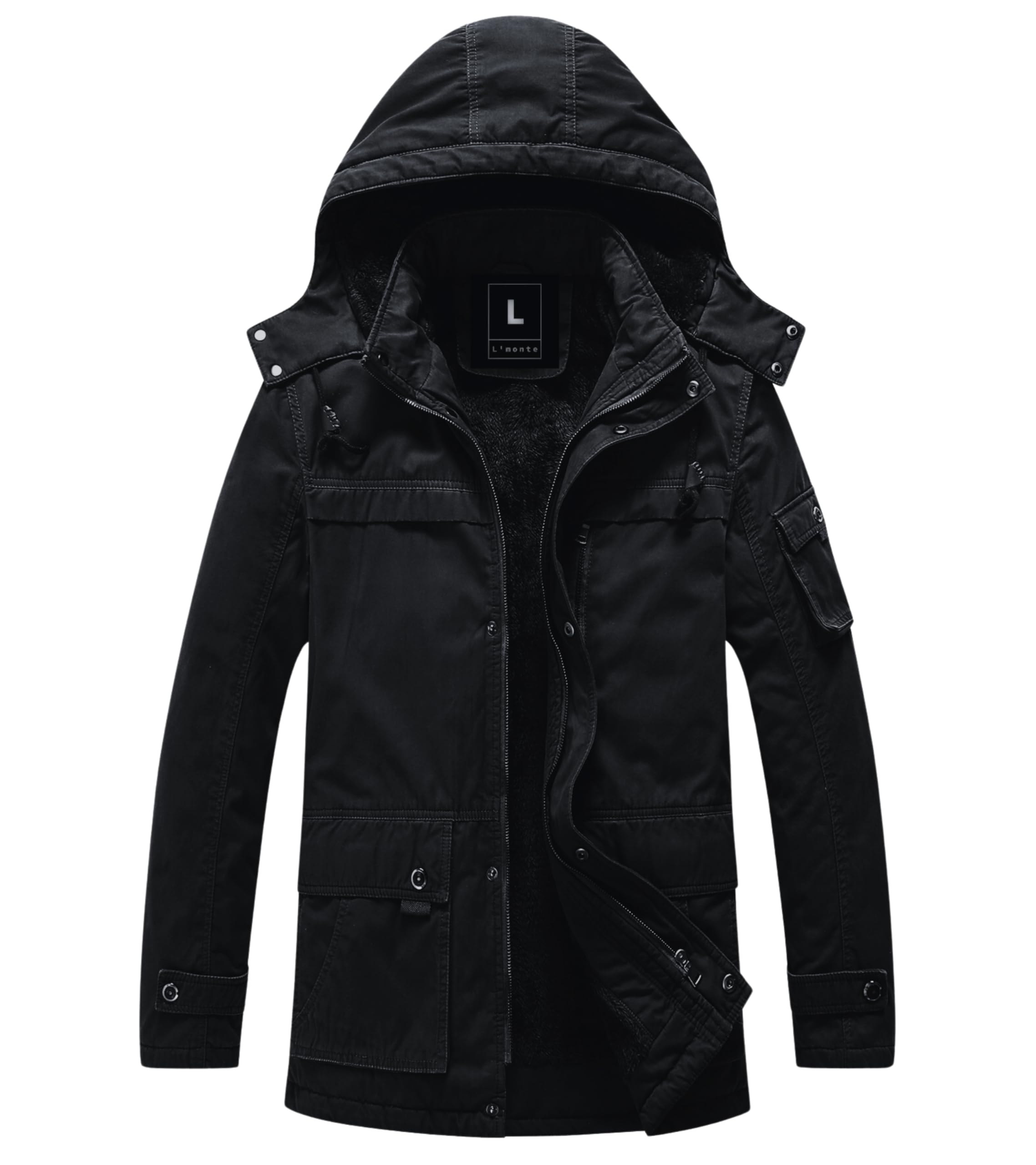 Men's Imported Heavy-Duty Winter Jacket - 100% Cotton Coat with Fleece Lining, Detachable Hood & Multiple Pockets - Windproof, Warm, Stylish for Outdoor & Casual Winter Wear-image-29