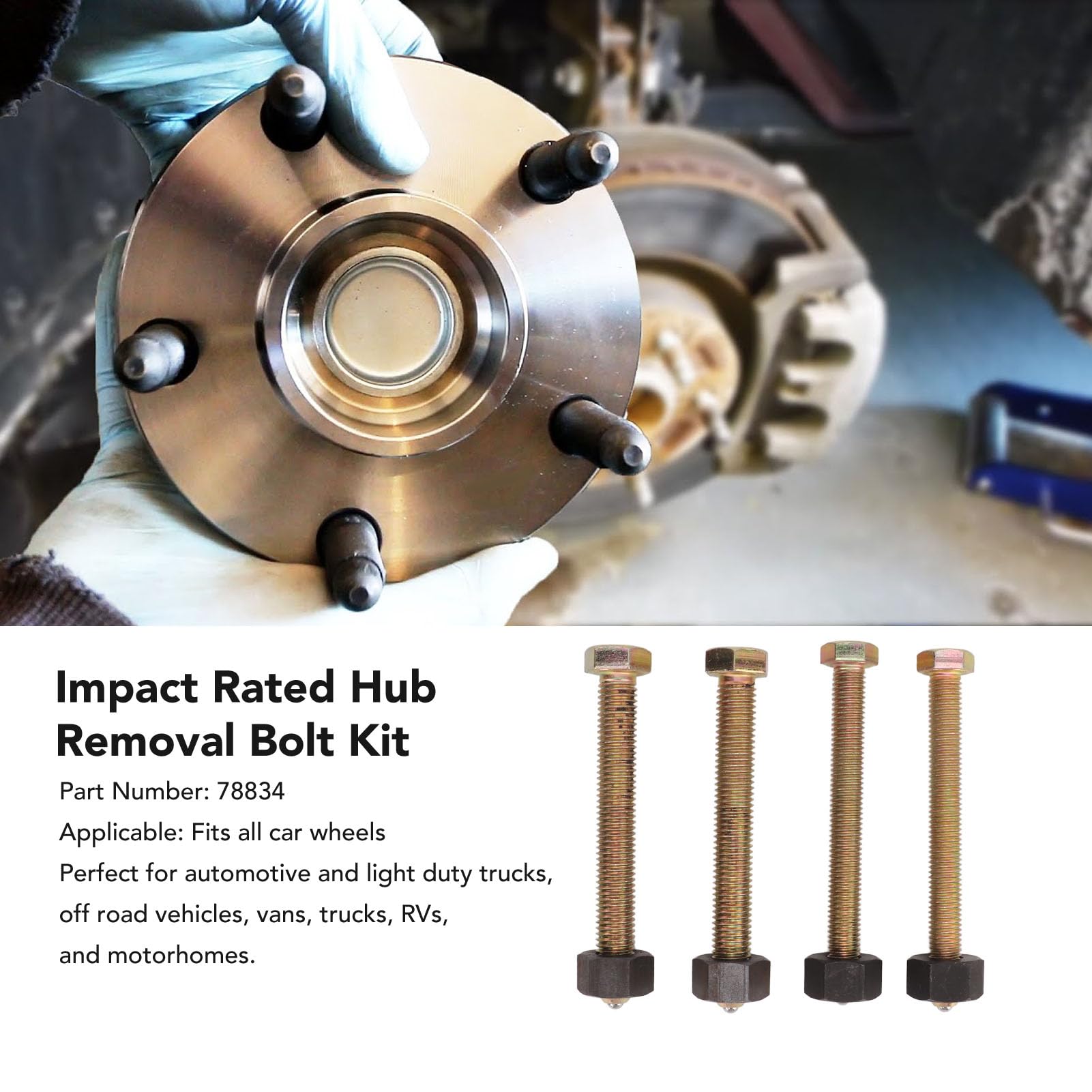 Pissente Impact Rated Hub Removal Bolt Kit 78834 Wheel Hub Bearing Removal Tool for Automotive Trucks with M 14 M 12 Bolts Nuts