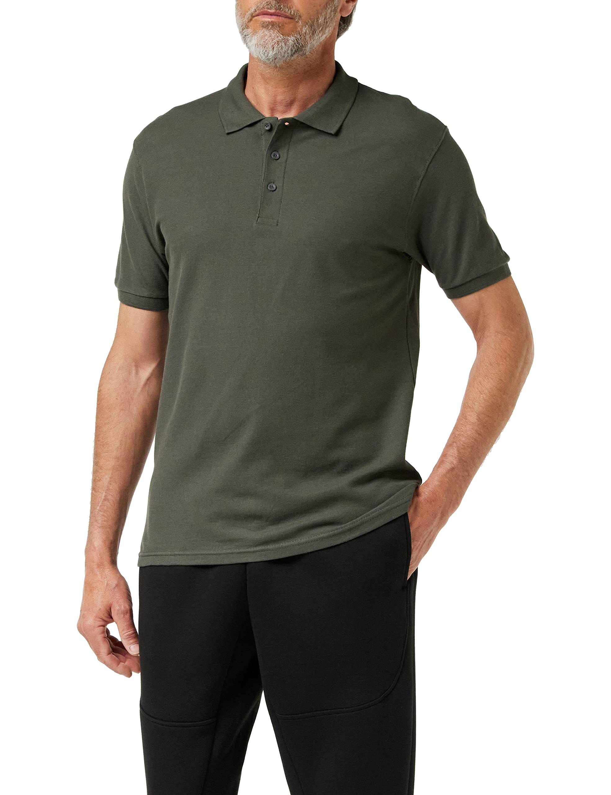 Fruit of the Loom Men's Polo Shirt - Grey - XXX-Large