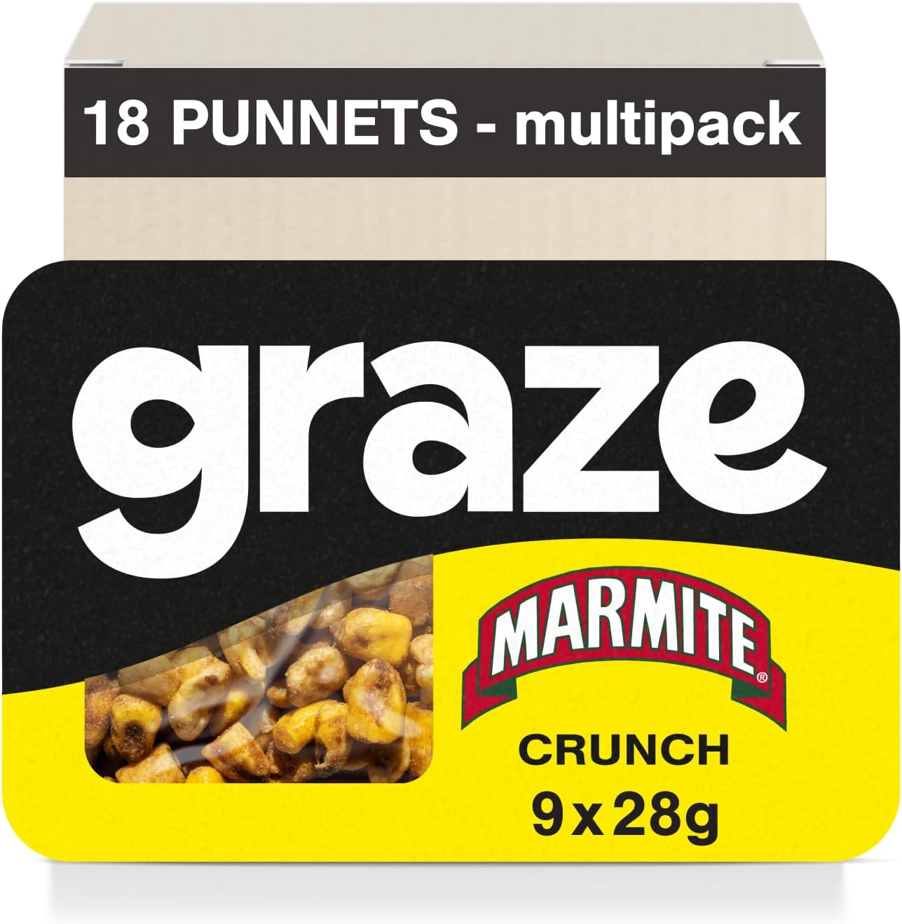 Marmite Lovers Selection Box - Marmite Snacks, 30% less fat than crisps - Packaging may vary - Total 18 Vegan Healthy Snacks multipack