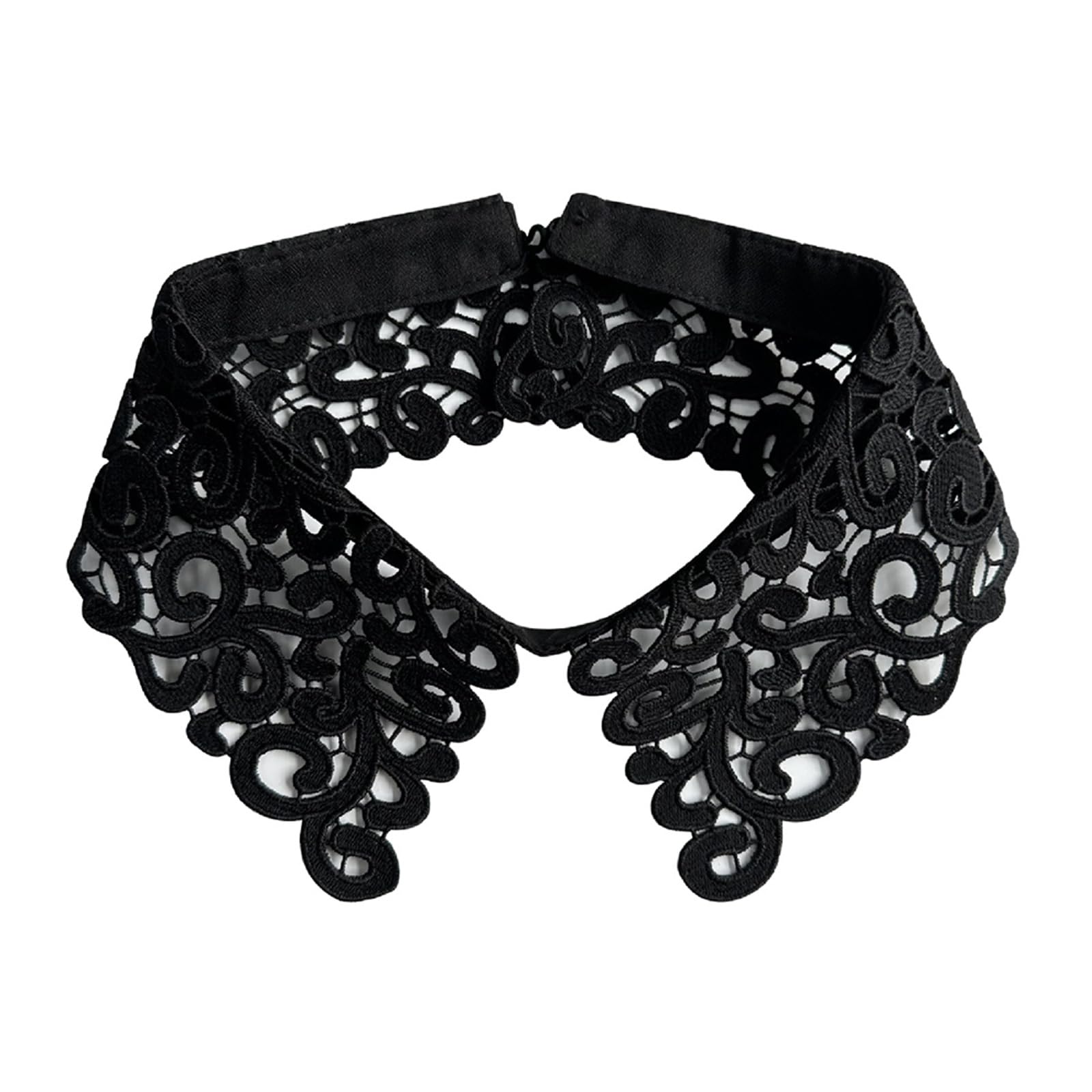 MICFENY Elegant Openwork False Collar Breathable Polyester Fabric Detachable Pointed Collar Neckpiece for Formal Casual Outfit