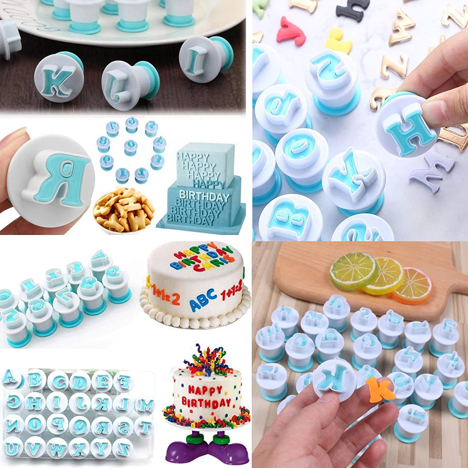 Alphabet Fondant Cutter 26 Pièces - Emporte-Pièce Lettres Majuscules Pour Décoration Gâteaux Et Biscuits